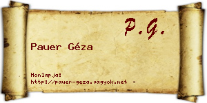 Pauer Géza névjegykártya