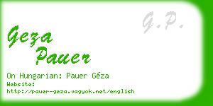 geza pauer business card
